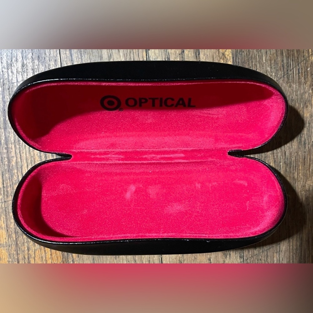 Target Optical Eye Glasses Hard Case Carrying Case for Storage Black And Red
